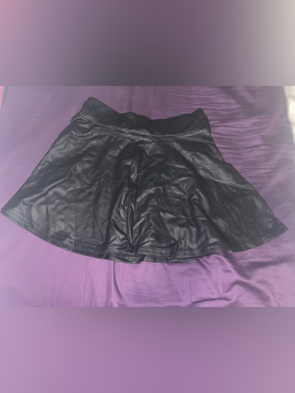 SHEIN Black Faux Leather Mini Skirt